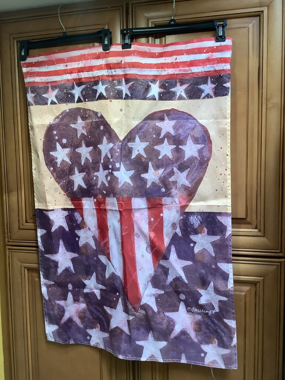 PATRIOTIC HEART. FLAG WITH STARS AND STRIPES